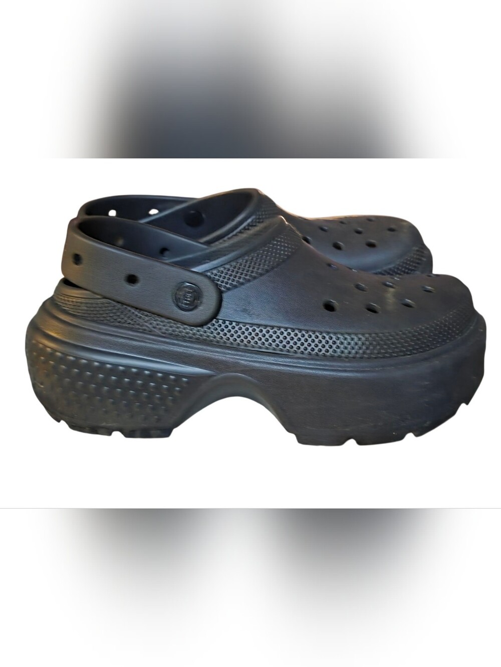 Women's Black Crocs Stomp Clogs